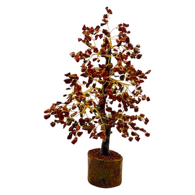 500 Bead Red Jasper Tree Wooden Base
